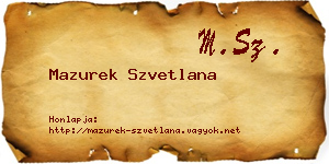 Mazurek Szvetlana névjegykártya